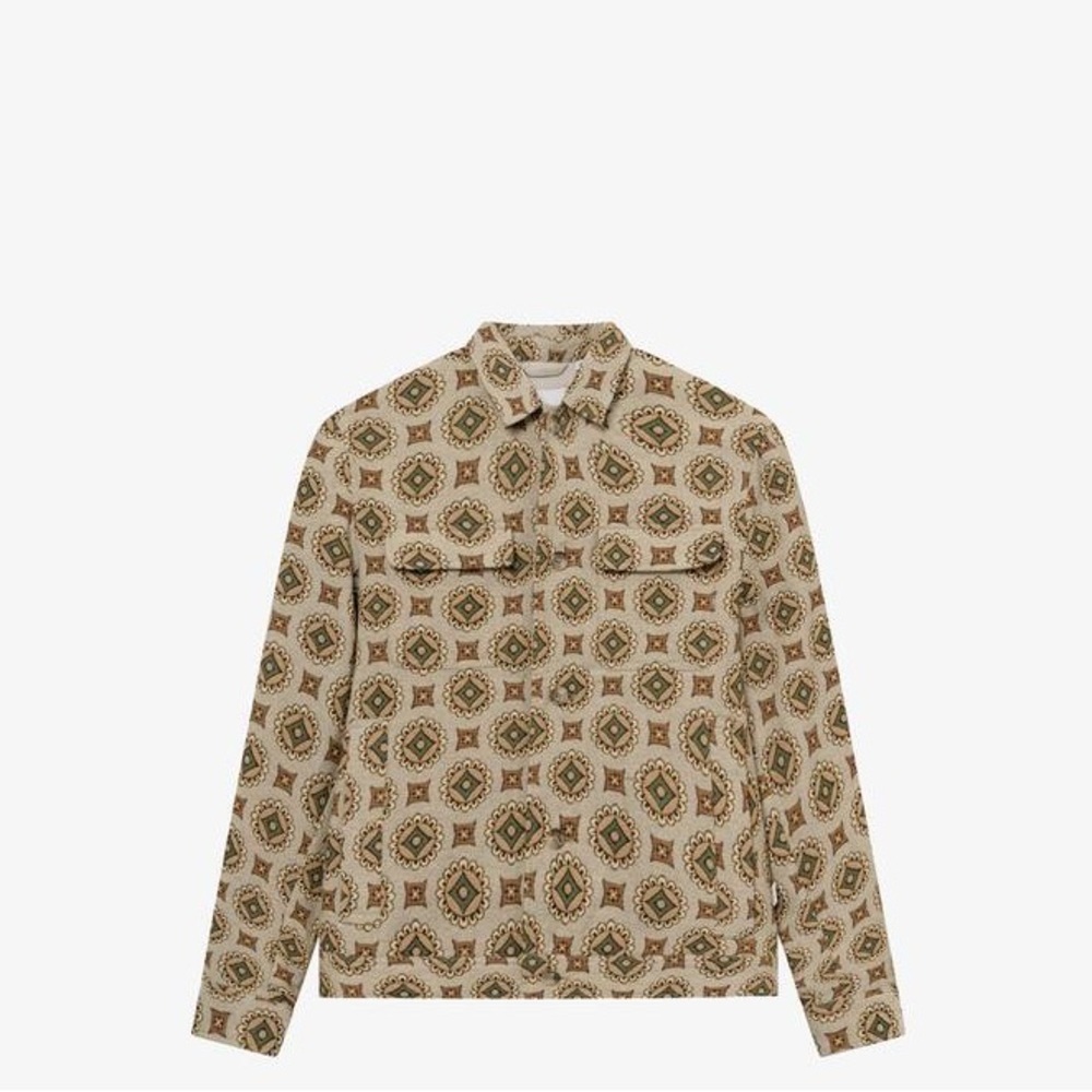 BRAND NEW, Lex Deux Men's Geometric Beige Shirt Jacket